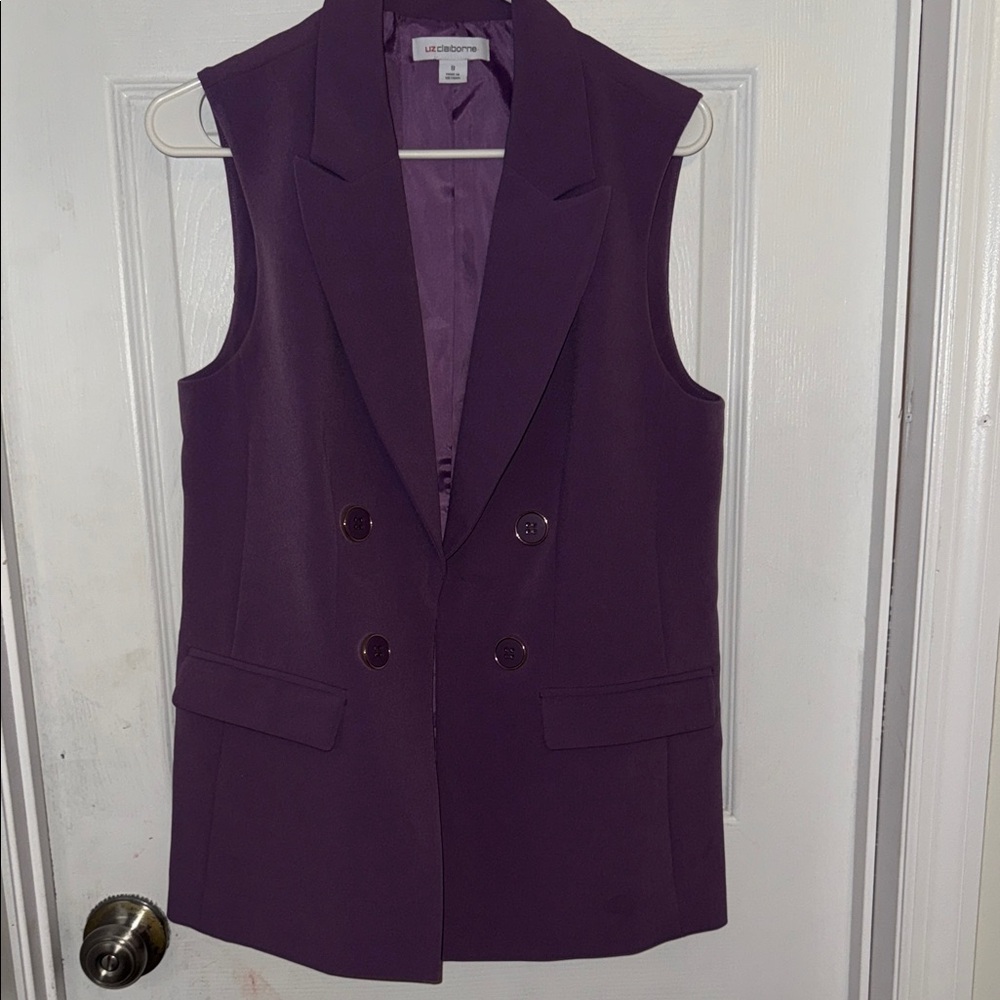 Purple Double-Breasted Vest